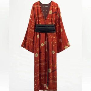 ZARA PRINTED SASH KIMONO